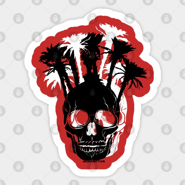 Skull Blooms Sticker by AgaCactus